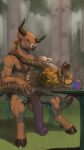 absurd_res animal_genitalia animal_penis anthro anus artcondedaniel ball_tuft balls big_balls big_penis blonde_hair blush bovid bovine breasts brown_body chair cowgirl_position digitigrade duo empty_bottle equine_genitalia equine_penis european_mythology facial_scar female from_front_position fur furniture gender_swap_potion gender_symbol genitals glistening glistening_breasts greek_mythology hair hand_on_back hand_on_shoulder hi_res holding_partner huge_penis hyena implied_gender_transformation implied_transformation inner_ear_fluff looking_pleasured male male/female mammal medial_ring minotaur muscular muscular_male mythology nipples on_bottom on_lap on_top outside penis penis_on_ground plant potion_bottle predator/prey scar sex sitting sitting_on_lap striped_body striped_fur striped_hyena stripes symbol table tail tree tuft vein veiny_penis