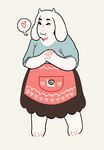  &lt;3 apron blush boss_monster caprine clothing fangs fozfens fur gastropod goat horn long_ears mammal simple_background snail toriel undertale video_games white_fur 