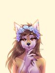  anthro big_breasts breasts canine crying female fox looking_at_viewer mammal nude simple_background siraviena solo tears white_background 