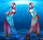  animal_humanoid breasts clothed clothing duo featureless_breasts female humanoid loincloth marine nude underwater water wide_hips xxmteexx 