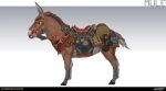  2026 absurd_res ambiguous_feral ambiguous_gender basket black_hooves black_nose bottle bridle brown_body brown_fur brown_mane brown_sclera brown_tail clothing colored company_name concept_art container cookware digital_drawing_(artwork) digital_media_(artwork) english_description english_text equid equine feral frying_pan fur gradient_background grey_body grey_fur grey_inner_ear grey_tail headgear headwear hi_res highguard_(game) hooves horizontal_pupils hybrid kitchen_utensils light lighting long_ears mammal mane medium_tail mouth_closed mule multicolored_body multicolored_fur multicolored_tail nicholas_patrick_kelana official_art orange_eyes pupils quadruped red_clothing red_headwear reins saddle shaded short_mane side_view simple_background solo standing tail text tools unguligrade 