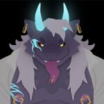  anthro breasts dragon fan_character felid feline fluffy generation_1_pokemon gengar ghon gold_(metal) hair horn hybrid long_hair looking_at_viewer male mammal mythological_creature mythological_scalie mythology nintendo nipple_piercing nipples overweight overweight_male piercing pokemon pokemon_(species) purple_body scalie seductive smile smirk solo teeth tongue unknown_(artist) yellow_eyes 