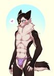  &lt;3 abs anthro blush bulge canine clothing looking_at_viewer male mammal mostly_nude siraviena solo underwear 