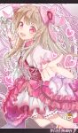  1girl absurdres blonde_hair bloomers chaos_marie_(grimms_notes) corset frilled_corset frills grimms_notes heart heart-shaped_pupils highres holding holding_wand long_hair looking_at_viewer magic_circle mint_moon pink_eyes puffy_short_sleeves puffy_sleeves red_corset short_sleeves swept_bangs symbol-shaped_pupils wand white_bloomers 