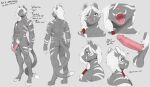  absurd_res anthro arbuzbudesh balls body_hair braided_hair felid genitals green_eyes hair hairy_balls happy_trail hi_res hybrid_genitalia hybrid_penis male mammal model_sheet open_mouth pantherine penis pubic_fuzz solo stripes tiger tongue tongue_out 