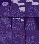  ?! anthro bed canine chest_tuft clothed clothing comic crying dialogue disney duo english_text eyes_closed feels female fox hi_res hug inside judy_hopps lagomorph long_ears lying male mammal nick_wilde nude on_back on_side purple_background pushing rabbit romantic scratching simple_background singing sleeping smile song tears text the_weaver tuft zootopia 