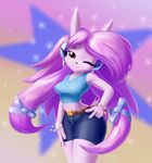  2016 anthro armpits bracelet breasts clothed clothing dragon female freedom_planet hair jewelry jt-metalli long_hair mammal mdiriff navel one_eye_closed purple_hair sash_lilac solo video_games wink 