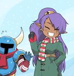  1boy 1girl female male shantae shovel_knight 