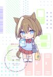  1girl :< animal_ears bag bendy_straw black_shoes blue_eyes bow brown_hair cheval_grand_(umamusume) chibi collared_shirt commentary_request drink_carton drinking_straw full_body gyaru hair_between_eyes holding holding_bag horse_ears horse_girl horse_tail koruri looking_at_viewer loose_socks milk_carton multicolored_hair parted_lips plaid_bow plaid_clothes plaid_skirt plastic_bag pleated_skirt red_bow red_skirt shirt shoes shopping_bag skirt socks solo standing streaked_hair sweater_vest tail triangle_mouth twitter_username umamusume watermark white_hair white_shirt white_socks 