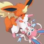  anal anal_penetration animal_genitalia balls blush canine duo eeveelution enryo flareon high-angle_view looking_pleasured lying male male/male mammal nintendo on_back pawpads penetration penis pok&eacute;mon semi-anthro sheath sweat sylveon tapering_penis tongue tongue_out video_games 