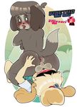  2016 animal_crossing anthro anus balls blush butt canine clothing crossing) dibgy_(animal digital_media_(artwork) dog duo female fur hair isabelle_(animal_crossing) male mammal nintendo nude presenting presenting_anus presenting_hindquarters raised_tail sex shih_tzu simple_background tongue valavari video_games yellow_fur 