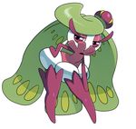  eyelashes female flora_fauna green_hair hair hand_on_hip nintendo plant pok&eacute;mon purple_eyes simple_background solo sssonic2 standing tsareena video_games white_background wide_hips 