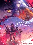  5girls black_hair black_skirt blake_belladonna blonde_hair boots cape crescent_rose ein_lee english highres jaune_arc lie_ren logo multiple_boys multiple_girls nora_valkyrie official_art pink_skirt roosterteeth ruby_rose rwby skirt slit_pupils weiss_schnee white_hair yang_xiao_long 