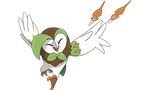  beak bowtie claws dartrix eyes_closed feathers full_body no_humans official_art pokemon pokemon_sm solo tagme wings 