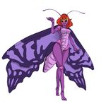  2016 abdomen antennae anthro arthropod big_eyes breasts butterfly chitin female hair hi_res insect insect_wings monster_girl navel nude plagueofgripes red_hair smile solo tuft wings 