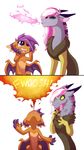  draconequus dragon english_text equine fan_character female feral fire fire_breathing horse hybrid jasper_(lopoddity) lopoddity mammal my_little_pony pandora_(lopoddity) pony text 