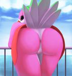  2016 anthro anus avian beak bird butt clara clothed clothing feathers female hi_res looking_at_viewer pussy solo thousandfoldfeathers upskirt 