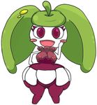  2016 big_breasts big_butt blush blush_sticker breasts butt cute digital_media_(artwork) eyelashes female flora_fauna green_hair hair hand_on_cheek happy huge_butt humanoid ilovecosmo nintendo nipples open_mouth pink_eyes plant pok&eacute;mon pussy simple_background smile solo steenee video_games voluptuous white_background wide_hips young 