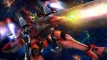  absurdres beam_cannon beam_rifle copyright_notice energy_gun gottrlatan gundam gundam_battle_operation_2 highres mecha mecha_focus mobile_suit no_humans official_art realistic robot science_fiction solo space sunrise_(company) tenjin_hidetaka thrusters victory_gundam war weapon zanscare zero_gravity 