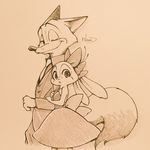  2016 anthro canine disney duo female fox fur judy_hopps lagomorph male mammal nick_wilde rabbit sketch zootopia 