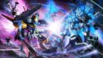  absurdres army assault_rifle battle beam_cannon beam_rifle copyright_notice duel earth_federation energy energy_gun firing fleet glowing gun gundam gundam_battle_operation_2 gundam_unicorn highres holding holding_gun holding_weapon in-franchise_crossover jetpack mecha mecha_pilot_suit mobile_suit nebula normal_suit_(gundam) nt-d official_art pilot realistic rifle robot science_fiction shield soldier space star_(sky) sunrise_(company) tenjin_hidetaka thrusters unicorn_gundam unicorn_gundam_perfectibility v-fin v2_assault-buster_gundam v2_gundam victory_gundam war weapon zero_gravity 