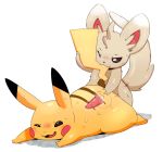  anal balls bite blush duo fangs internal male male/male mammal minccino nintendo penis pikachu pok&eacute;mon pok&eacute;mon_(species) rodent sex spanking sweat tail_biting tail_grab unknown_artist video_games 