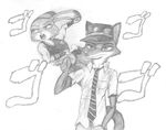  2016 anthro canine clothing crossover disney duo female fox fur jojo&#039;s_bizarre_adventure jotaro_kujo judy_hopps kanji lagomorph male mammal nick_wilde parody pointing simple_background unknown_artist zootopia 