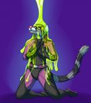  anthro bodysuit clothing hypnosis kneeling male mammal mind_control rat rodent rorr skinsuit slime smile solo striped_tail stripes tight_clothing 