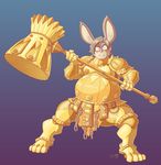  armor buckteeth chain dark_souls executioner_smough fantasy glare gradient_background hammer invalid_color invalid_tag lagomorph lapinbeau mammal metal nipples overweight pink_nose plate_armor rabbit simple_background smough teeth tools video_games warrior wide_stance yellow_eyes 