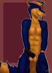  canine hybrid male mammal penis pinup pose sergal solo wolf wolfpsalm 