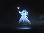  bare_tree beachball dark_background floating gen_7_pokemon glowing highres jellyfish nihilego no_humans pokemon pokemon_(creature) solo tapwing tentacles tree ultra_beast 