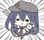  =_= akatsuki_(kantai_collection) anchor anchor_symbol angeltype black_hair blush_stickers chibi emphasis_lines hat kantai_collection long_hair lowres neckerchief open_mouth pantyhose remodel_(kantai_collection) school_uniform searchlight serafuku skirt smile solo 