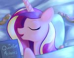  1trick 2016 book english_text equine eyes_closed female feral friendship_is_magic hair horn mammal multicolored_hair my_little_pony princess_cadance_(mlp) sleeping solo text unicorn 