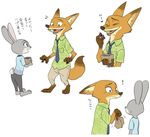  2016 anthro canine disney duo female fox fur green_eyes judy_hopps lagomorph male mammal nick_wilde oibib rabbit zootopia 