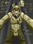  animatronic blueballs damaged facing_viewer five_nights_at_freddy&#039;s glowing glowing_eyes lagomorph machine male mammal penis rabbit robot solo springtrap user_death_imminent video_games 