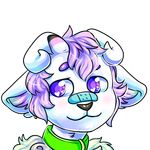  &lt;3 &lt;3_eyes ambiguous_gender anthro caprine collar goat looking_at_viewer mammal rorr smile solo 
