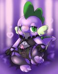  clothing dragon erection friendship_is_magic green_eyes lingerie male my_little_pony penis slimefur solo spike_(mlp) 