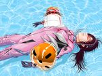  afloat bodysuit breasts brown_hair closed_eyes entry_plug evangelion:_2.0_you_can_(not)_advance glasses hairband inflatable_toy large_breasts latex long_hair makinami_mari_illustrious neon_genesis_evangelion pink_bodysuit plugsuit pool rebuild_of_evangelion solo take_(take-out!) unconscious water wet 