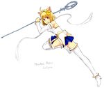  animal_ears arcueid_brunestud blonde_hair boots cat_ears crescent crescent_hair_ornament dress hair_ornament magical_girl phantas-moon sketch solo strapless strapless_dress thigh_boots thighhighs tsukihime yu_65026 