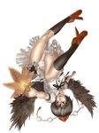  absurdres bad_id bad_pixiv_id black_hair black_wings full_body geta hat highres looking_at_viewer matsutake_umeo panties red_eyes shameimaru_aya short_hair skirt smile solo tengu-geta tokin_hat touhou transparent_background underwear white_panties wings 