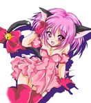  animal_ears artist_request bell bow cat_ears cat_tail choker detached_sleeves fang gloves jingle_bell magical_girl mew_ichigo momomiya_ichigo open_mouth pink_eyes pink_gloves pink_hair pink_legwear puffy_detached_sleeves puffy_sleeves solo tail tail_bell tail_bow thighhighs tokyo_mew_mew 