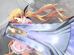  blonde_hair chaos;head dress long_hair orihara_kozue ribbons sword twintails 