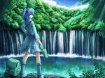  akashio_(loli_ace) bad_id bad_pixiv_id boots kawashiro_nitori nature solo touhou two_side_up water waterfall 
