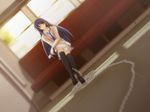  aoi_sena black_hair chaos;head long_hair seifuku skirt 