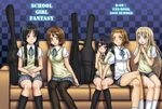  akiyama_mio highres hirasawa_yui k-on! kotobuki_tsumugi multiple_girls nakano_azusa osafune_kairi panties pantyhose school_uniform sitting striped striped_panties tainaka_ritsu underwear 