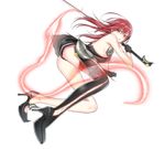  :o armpits ass asymmetrical_clothes asymmetrical_gloves aura black_footwear black_gloves black_legwear blazing_heart_(elsword) boots breastplate breasts closed_mouth commentary_request elesis_(elsword) elsword full_body gloves high_heels holding holding_sword holding_weapon long_hair looking_at_viewer looking_back moyashi_(rina) red_eyes red_hair short_shorts shorts single_boot single_thighhigh small_breasts solo sword thigh_boots thighhighs v-shaped_eyebrows weapon 