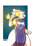  anthro boss_monster caprine claws clothing female fire fur goat horn laionss long_ears mammal open_mouth simple_background solo tongue toriel undertale video_games 