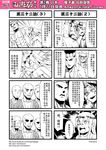  animal_ears check_translation chinese comic detached_sleeves fur_coat genderswap greyscale hat highres horns huli_daxian journey_to_the_west monk monochrome multiple_4koma muscle open_clothes otosama simple_background tang_sanzang tearing_up tiger_ears translation_request yulong_(journey_to_the_west) 