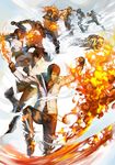  absurdres brown_hair eddy_huang_zheng evolution fingerless_gloves fire gloves headband highres jacket kusanagi_kyou male_focus punching pyrokinesis solo special_moves the_king_of_fighters the_king_of_fighters_xiii the_king_of_fighters_xiv time_lapse 