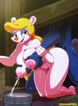  2016 animaniacs animated anthro areola barn big_breasts blonde_hair breast_grab breast_milking breasts butt_jiggle duo eyeshadow female from_behind_position fur hair half-closed_eyes hand_on_breast lactating makeup male mammal milk minerva_mink mink mustelid nipples nude open_mouth orange-peel penetration seductive sex tongue white_fur wilford_wolf 